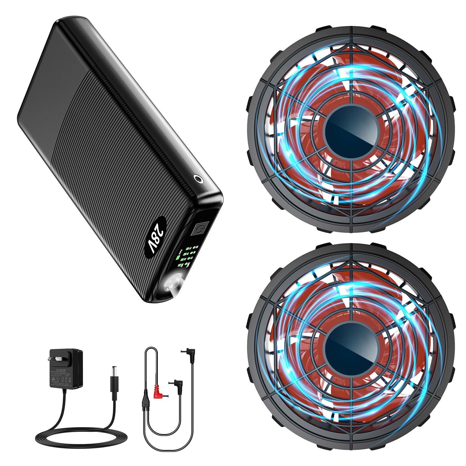 ファンバッテリーセット 58V 30000mAh 空調作業服 5段階9cm 暑さ Amazon.co.jp: [THEKU] 空調作業服用 ファンバッテリーセット【2026年